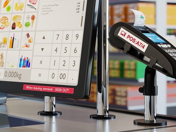 Brother durable TZe labels on point-of-sale equipment